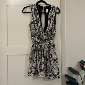 Black and Cream Patterned Dress